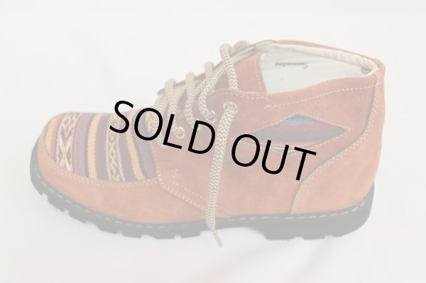 画像2: 革製トレッキングシューズ(アンデスの布)カフェ色　15500→14000円！(送料込み) (2)