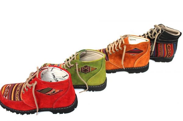 画像8: 革製トレッキングシューズ(アンデスの布)ネイビー色　15500→14000円！(送料込み) (8)