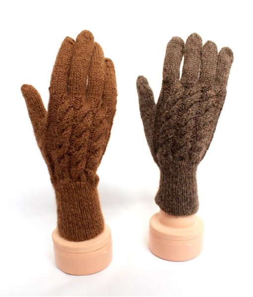 画像9: アルパカ100％手袋　手編み(送料無料) (9)
