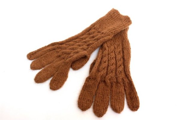 画像3: アルパカ100％手袋　手編み(送料無料) (3)