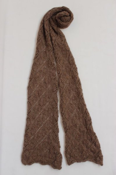 画像4: アルパカ100％ 透かし編みマフラー(送料込み) (4)