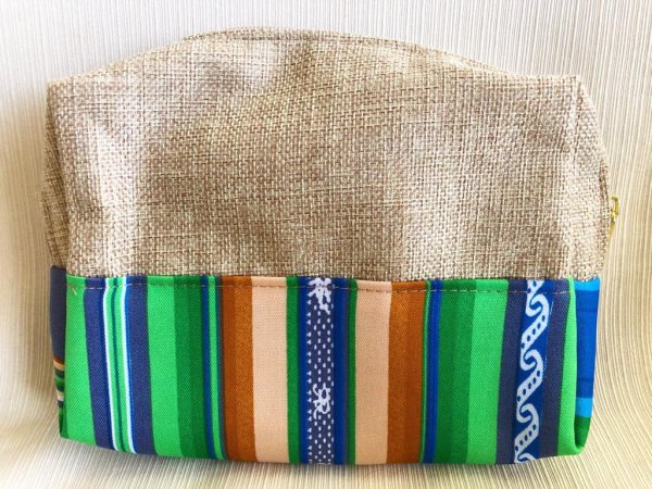 画像2: 伝統柄リネンポーチ(送料込み) (2)