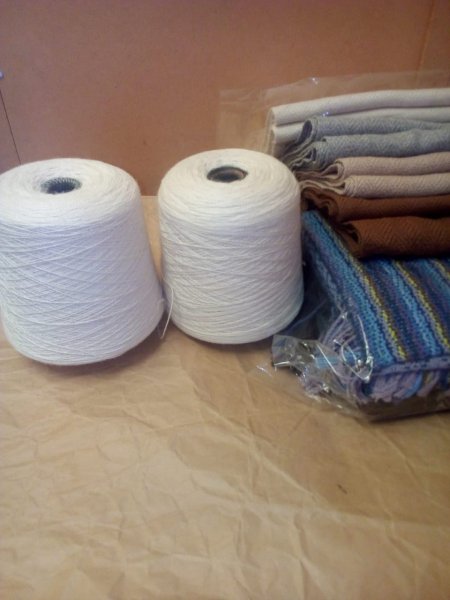 画像13: 機織りアルパカ100％マフラー モスグリーン(送料無料) (13)