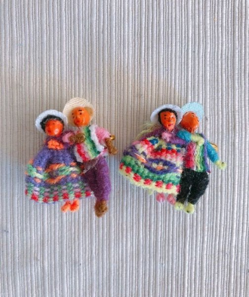 画像4: アンデスのカップル　布ブローチ（送料無料） (4)