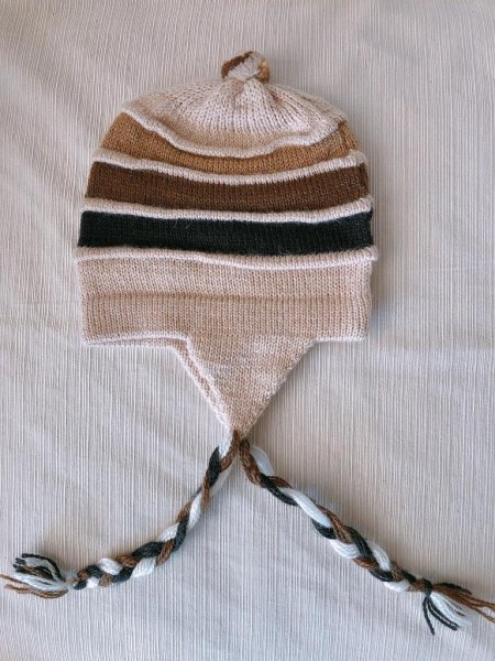 画像2: アルパカニット帽子(耳付き)　子供用(送料込み) (2)