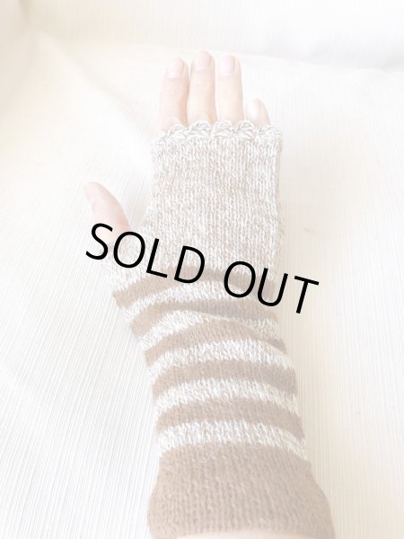 画像5: 指なし手袋 アルパカ100％ アームウォーマー 温かい 高級 スマホ対応 茶色 送料無料 (5)