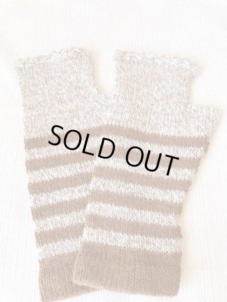 画像2: 指なし手袋 アルパカ100％ アームウォーマー 温かい 高級 スマホ対応 茶色 送料無料 (2)