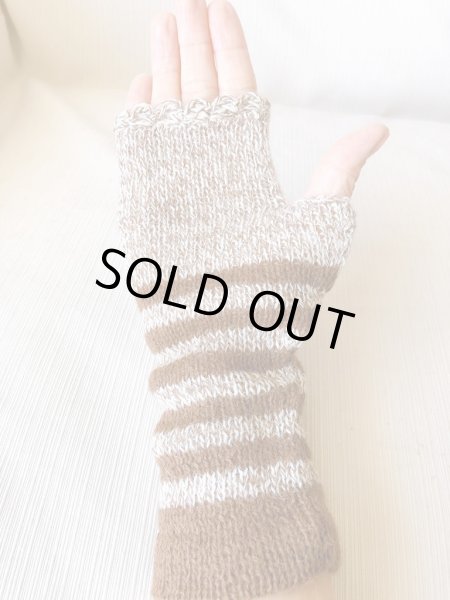 画像4: 指なし手袋 アルパカ100％ アームウォーマー 温かい 高級 スマホ対応 茶色 送料無料 (4)