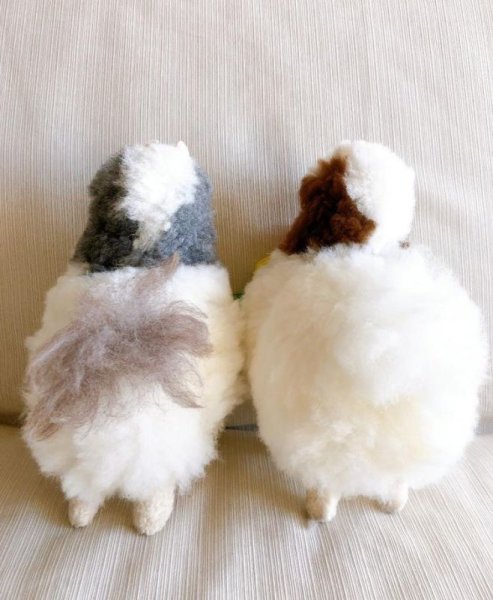 画像4: モコモコ100％アルパカぬいぐるみLL(茶、グレイ)送料込み (4)