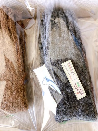 画像3: 靴下ソックス アルパカ100％ 温かい手編み 高品質 グレイ１足〜３足セット 送料無料