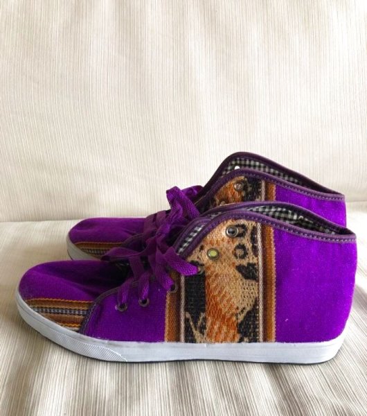 画像4: 伝統布のスニーカー ミドルカット（送料無料） (4)