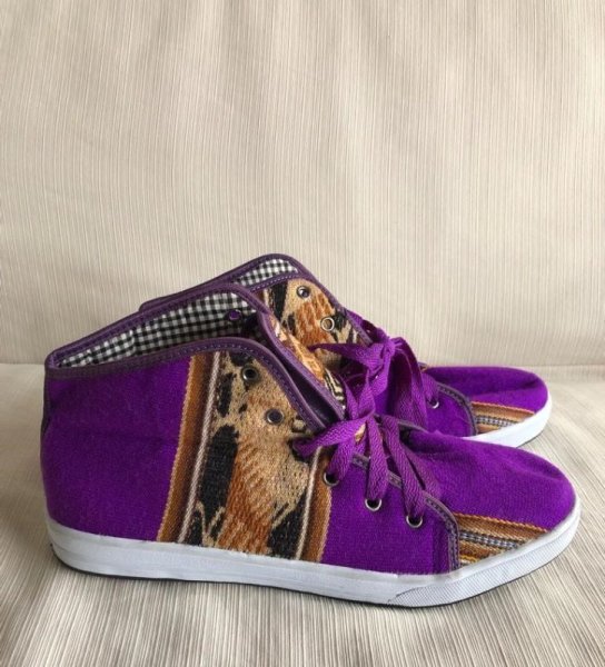 画像5: 伝統布のスニーカー ミドルカット（送料無料） (5)