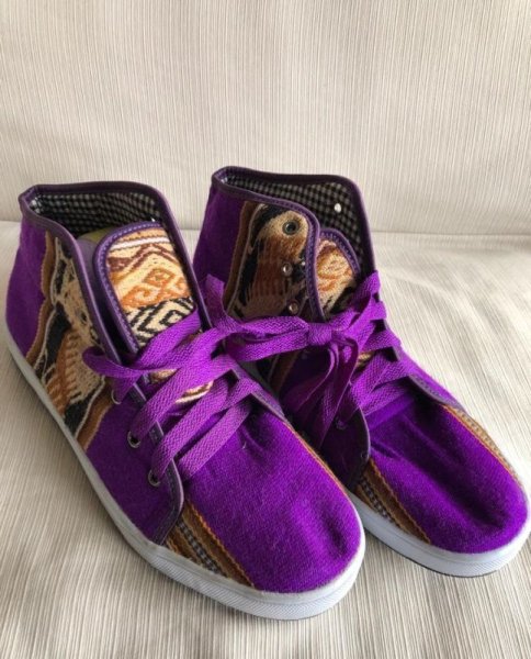 画像7: 伝統布のスニーカー ミドルカット（送料無料） (7)