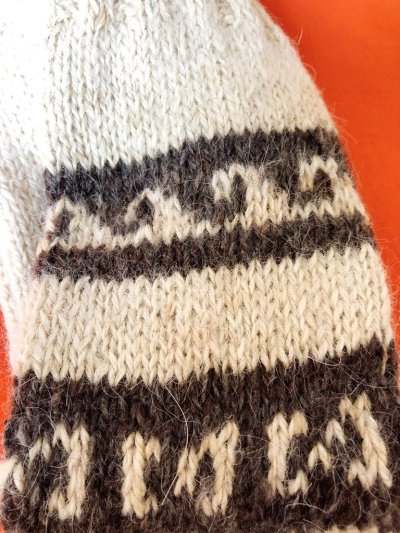 画像2: 温かいアルパカ100%ソックス 靴下 手編み リアル ナチュラルカラー(送料込み)　