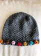 画像4: 手編みアルパカ100％ニット帽子可愛い 花 (送料込み) (4)