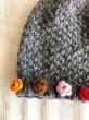 画像5: 手編みアルパカ100％ニット帽子可愛い 花 (送料込み) (5)