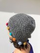 画像1: 手編みアルパカ100％ニット帽子可愛い 花 (送料込み) (1)