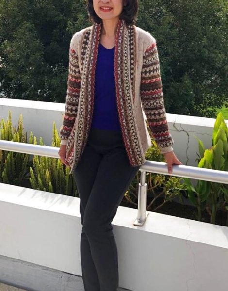 画像8: アルパカ100％ おしゃれニット 幾何学模様（送料無料） (8)