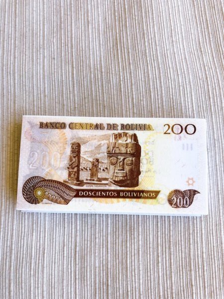 画像2: お札ミニチュア　200ボリビアーノス(20枚入り送料無料) (2)