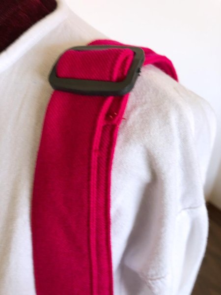 画像3: アワヨバッグ (伝統布ピンク) ひも調整 (送料無料) (3)