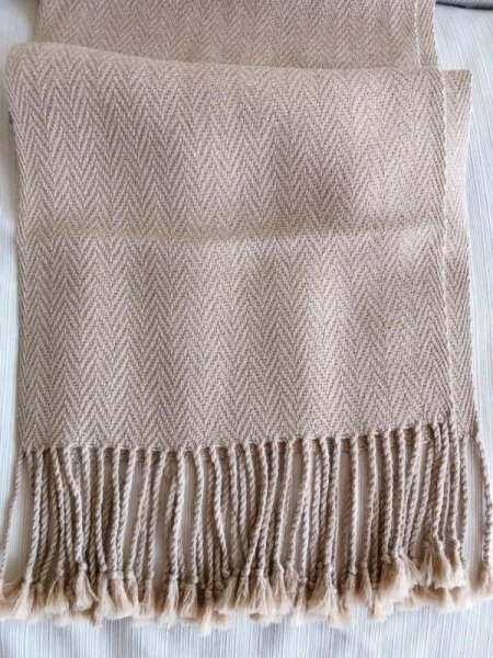 画像8: 2025新作ベージュ！機織りベビーアルパカ100％マフラー(送料無料) (8)