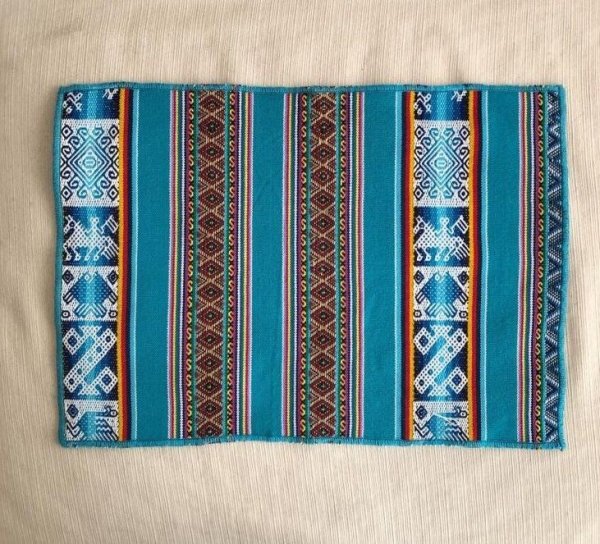 画像2: 伝統布アワヨ ランチョンマット(コバルトブルー) 送料無料 (2)