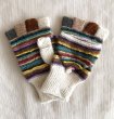 画像1: アルパカ100％手袋(２ＷＡＹミトンカバー付) 手編み 温かい おしゃれ 送料無料 (1)