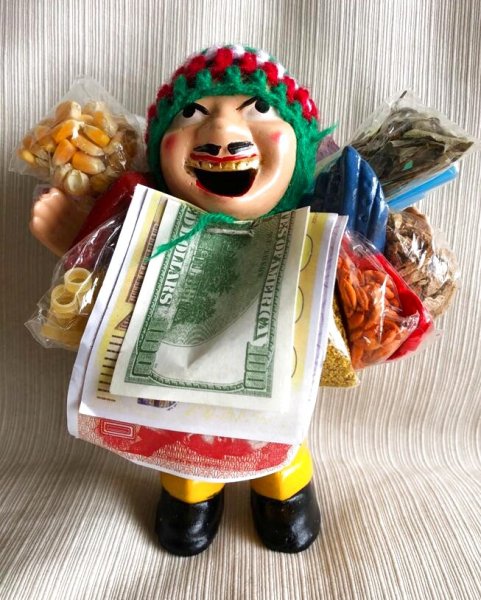 画像4: 祈祷済み 金歯エケコ人形　面白丸顔 黄色 18cm(送料無料) (4)