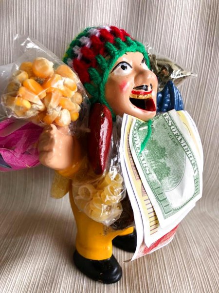 画像3: 祈祷済み 金歯エケコ人形　面白丸顔 黄色 18cm(送料無料) (3)