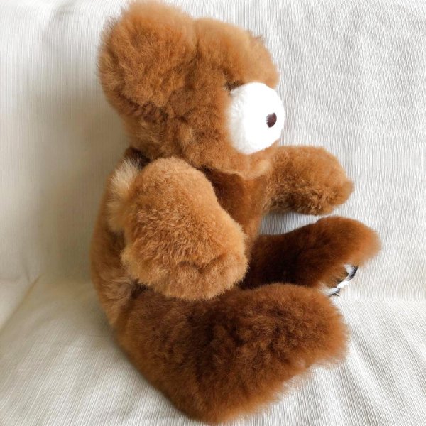 画像4: 大きいくまのぬいぐるみ  ベビーアルパカ毛 リアル 圧巻50ｃｍ！（茶色）送料無料 (4)