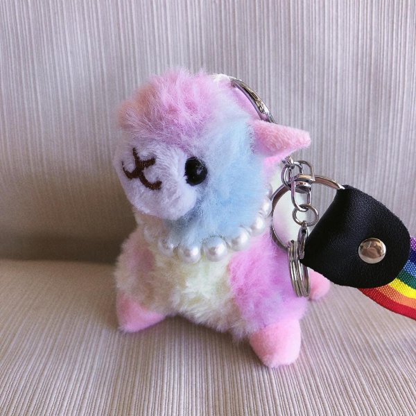 画像8: アルパカぬいぐるみ キーホルダー チャーム ストラップ 送料無料 (8)