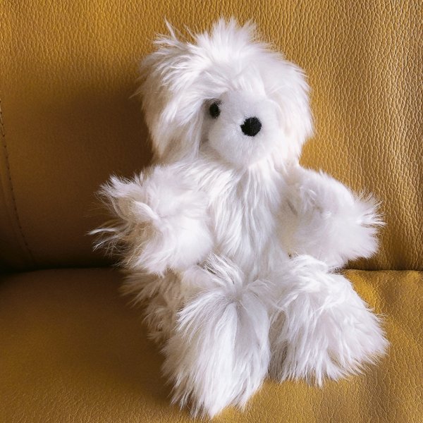 画像4: アルパカベビースリ ぬいぐるみ くま 希少 高品質リアル 白ホワイト26cm  (4)
