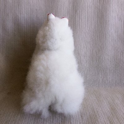 画像3: アルパカぬいぐるみ リアル モコモコ 白ホワイトL 耳がかわいい アルパカ100％ 送料無料
