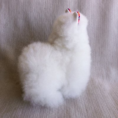 画像2: アルパカぬいぐるみ リアル モコモコ 白ホワイトL 耳がかわいい アルパカ100％ 送料無料