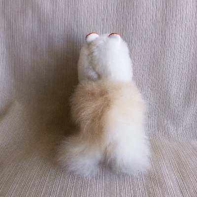画像3: アルパカぬいぐるみ リアル モコモコ 白ベージュM 耳がかわいい アルパカ100％ 送料無料