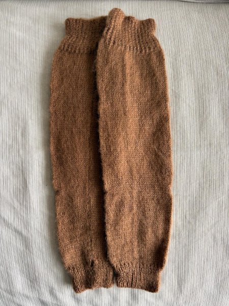 画像1: アルパカレッグウォーマー無地 カフェ(送料込み) (1)