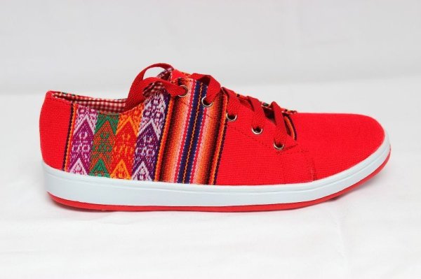 画像2: 伝統布のスニーカー（アンデスの布アワヨ）送料無料 (2)