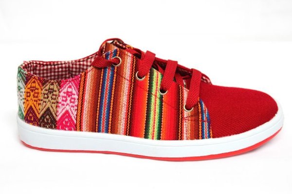 画像2: 伝統布のスニーカー（アンデスの布アワヨ）送料無料 (2)