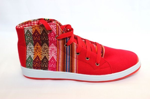 画像2: 伝統布のスニーカー　ミドルカット　（送料無料） (2)