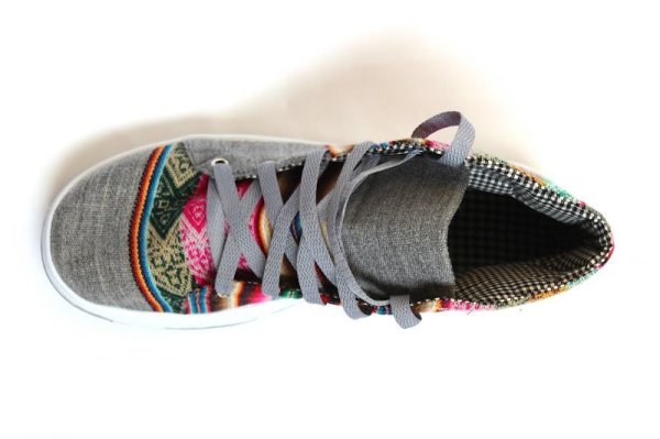 画像4: 伝統布のスニーカー(アンデスの布アワヨ)ミドルカット 送料無料 (4)