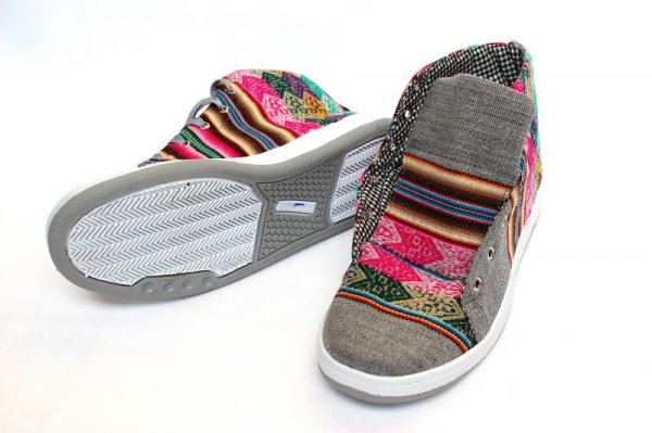 画像5: 伝統布のスニーカー(アンデスの布アワヨ)ミドルカット 送料無料 (5)