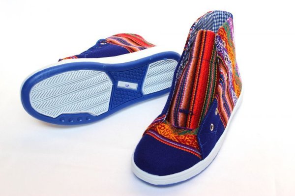 画像5: 伝統布のスニーカー（アンデスの布アワヨ）ミドルカット　送料無料  (5)
